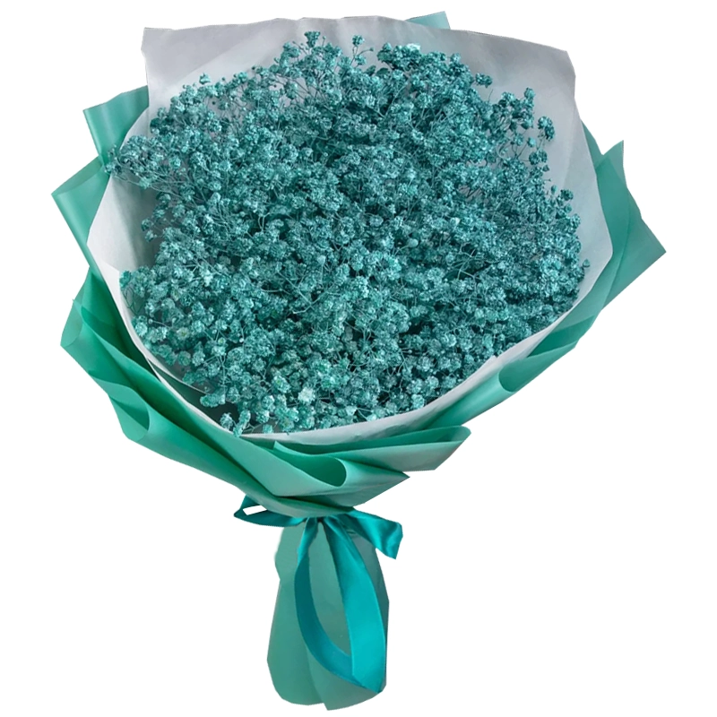 Букет из 9 бирюзовых гипсофил